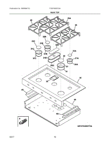 05 - Main Top parts for Frigidaire Range FGDF4085TSA from AppliancePartsPros.com