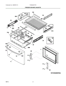 02 - Freezer Drawer, Baskets parts for Frigidaire Refrigerator FGEB28D7RF0 from AppliancePartsPros.com