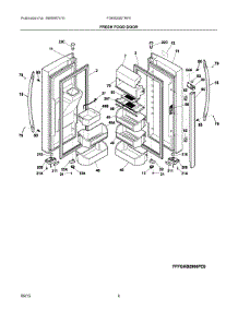 03 - Fresh Food Door parts for Frigidaire Refrigerator FGEB28D7RF0 from AppliancePartsPros.com