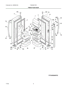 03 - Fresh Food Door parts for Frigidaire Refrigerator FGEB28D7RF2 from AppliancePartsPros.com