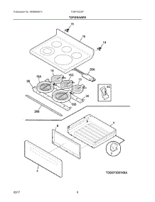 04 - Top / Drawer parts for Frigidaire Range FGEF3030PBB from AppliancePartsPros.com