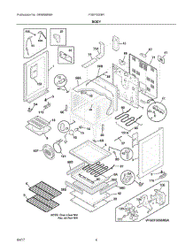 03 - Body parts for Frigidaire Range FGEF3058RBB from AppliancePartsPros.com