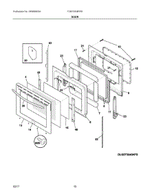 05 - Door parts for Frigidaire Range FGEF3058RFB from AppliancePartsPros.com