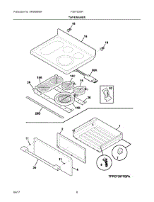 04 - Top / Drawer parts for Frigidaire Range FGEF3058RWB from AppliancePartsPros.com