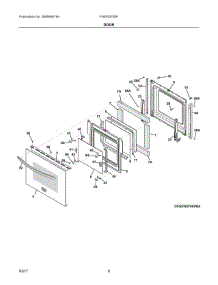 04 - Door parts for Frigidaire Wall Oven FGEW2765PBE from AppliancePartsPros.com