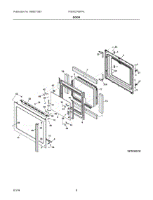04 - Door parts for Frigidaire Oven FGEW276SPFA from AppliancePartsPros.com