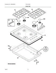 02 - Cook Top parts for Frigidaire Cooktop FGGC3045KWC from AppliancePartsPros.com
