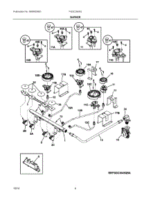 03 - Burner parts for Frigidaire Cooktop FGGC3045QWA from AppliancePartsPros.com
