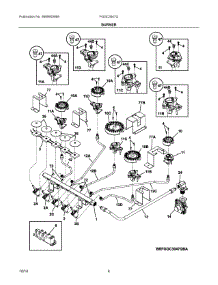 03 - Burner parts for Frigidaire Cooktop FGGC3047QSA from AppliancePartsPros.com