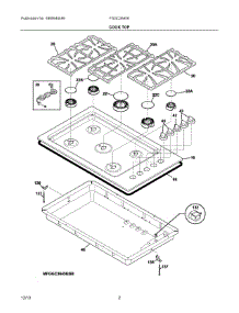 02 - Cook Top parts for Frigidaire Cooktop FGGC3645KWC from AppliancePartsPros.com