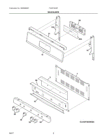 02 - Backguard parts for Frigidaire Range FGGF3030PBE from AppliancePartsPros.com
