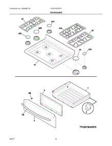 05 - Top / Drawer parts for Frigidaire Range FGGF3030PFF from AppliancePartsPros.com