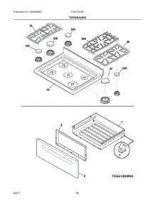 05 - Top / Drawer parts for Frigidaire Range FGGF3030PWE from AppliancePartsPros.com