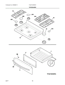 05 - Top / Drawer parts for Frigidaire Range FGGF3035RWD from AppliancePartsPros.com