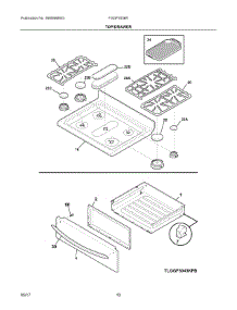 05 - Top / Drawer parts for Frigidaire Range FGGF3058RWD from AppliancePartsPros.com