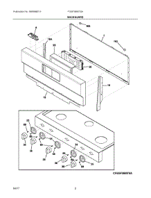 02 - Backguard parts for Frigidaire Range FGGF3685TSA from AppliancePartsPros.com