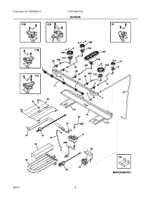 03 - Burner parts for Frigidaire Range FGGF3685TSA from AppliancePartsPros.com