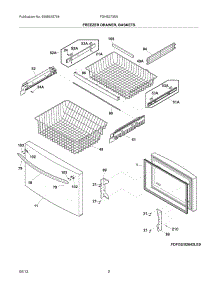 03 - Freezer Drawer, Baskets parts for Frigidaire Refrigerator FGHB2735NE3 from AppliancePartsPros.com