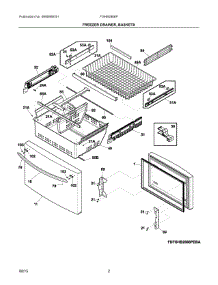 02 - Freezer Drawer, Baskets parts for Frigidaire Refrigerator FGHB2866PEBA from AppliancePartsPros.com