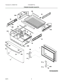 02 - Freezer Drawer, Baskets parts for Frigidaire Refrigerator FGHB2866PFAA from AppliancePartsPros.com
