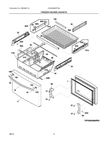 02 - Freezer Drawer, Baskets parts for Frigidaire Refrigerator FGHB2866PFBA from AppliancePartsPros.com