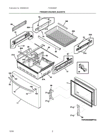 02 - Freezer Drawer, Baskets parts for Frigidaire Refrigerator FGHB2866PPHA from AppliancePartsPros.com