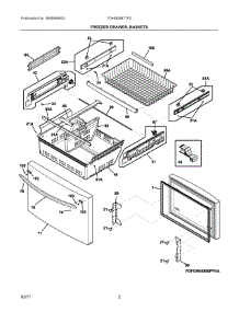 02 - Freezer Drawer, Baskets parts for Frigidaire Refrigerator FGHB2867TF0 from AppliancePartsPros.com