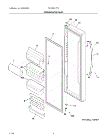 05 - Refrigerator Door parts for Frigidaire Refrigerator FGHC2331PF6 from AppliancePartsPros.com