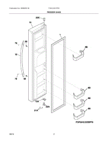02 - Freezer Door parts for Frigidaire Refrigerator FGHC2331PF8 from AppliancePartsPros.com
