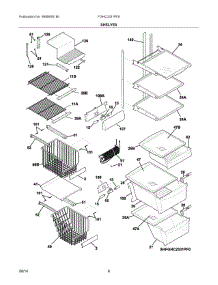 05 - Shelves parts for Frigidaire Refrigerator FGHC2331PF8 from AppliancePartsPros.com