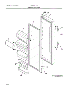 03 - Refrigerator Door parts for Frigidaire Refrigerator FGHC2331PFCA from AppliancePartsPros.com