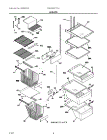 05 - Shelves parts for Frigidaire Refrigerator FGHC2331PFCA from AppliancePartsPros.com