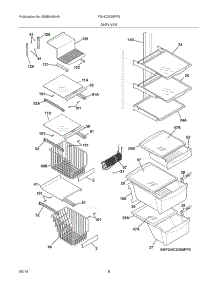 09 - Shelves parts for Frigidaire Refrigerator FGHC2355PF8 from AppliancePartsPros.com