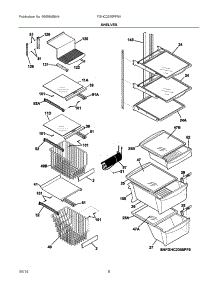 05 - Shelves parts for Frigidaire Refrigerator FGHC2355PF9A from AppliancePartsPros.com