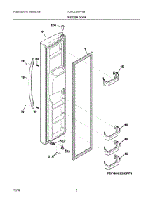 02 - Freezer Door parts for Frigidaire Refrigerator FGHC2355PFBB from AppliancePartsPros.com