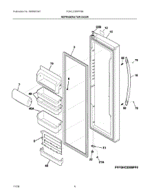 03 - Refrigerator Door parts for Frigidaire Refrigerator FGHC2355PFBB from AppliancePartsPros.com