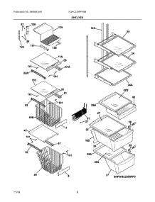 05 - Shelves parts for Frigidaire Refrigerator FGHC2355PFBB from AppliancePartsPros.com