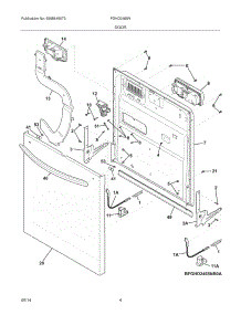 05 - Door parts for Frigidaire Dishwasher FGHD2465NB2A from AppliancePartsPros.com