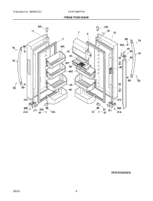 03 - Fresh Food Door parts for Frigidaire Refrigerator FGHF2366PF5A from AppliancePartsPros.com