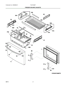 02 - Freezer Drawer, Baskets parts for Frigidaire Refrigerator FGHF2366PF6A from AppliancePartsPros.com