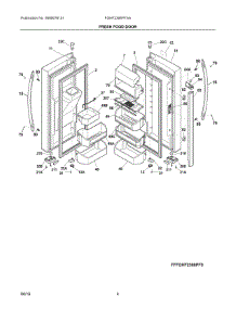 03 - Fresh Food Door parts for Frigidaire Refrigerator FGHF2366PFAA from AppliancePartsPros.com
