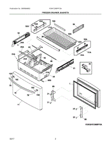 02 - Freezer Drawer, Baskets parts for Frigidaire Refrigerator FGHF2366PFDA from AppliancePartsPros.com