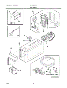 09 - Ice Maker parts for Frigidaire Refrigerator FGHF2366PFEA from AppliancePartsPros.com