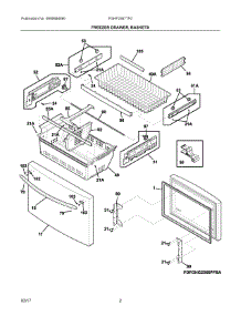 02 - Freezer Drawer, Baskets parts for Frigidaire Refrigerator FGHF2367TF0 from AppliancePartsPros.com