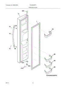 03 - Freezer Door parts for Frigidaire Refrigerator FGHS2355PF4 from AppliancePartsPros.com