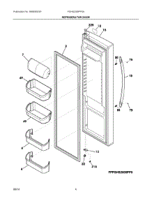 03 - Refrigerator Door parts for Frigidaire Refrigerator FGHS2355PF5A from AppliancePartsPros.com