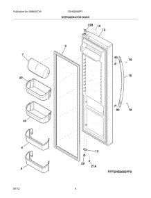 05 - Refrigerator Door parts for Frigidaire Refrigerator FGHS2655PF1 from AppliancePartsPros.com