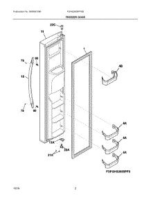 02 - Freezer Door parts for Frigidaire Refrigerator FGHS2655PF6B from AppliancePartsPros.com