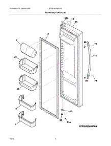 03 - Refrigerator Door parts for Frigidaire Refrigerator FGHS2655PF6B from AppliancePartsPros.com