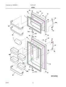 02 - Door parts for Frigidaire Refrigerator FGHT2132PE2 from AppliancePartsPros.com